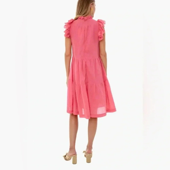 NWT SEA New York Hattie Ramie Cotton Ruffle Tiered Tunic Dress in Berry Size 10 - Picture 3 of 6